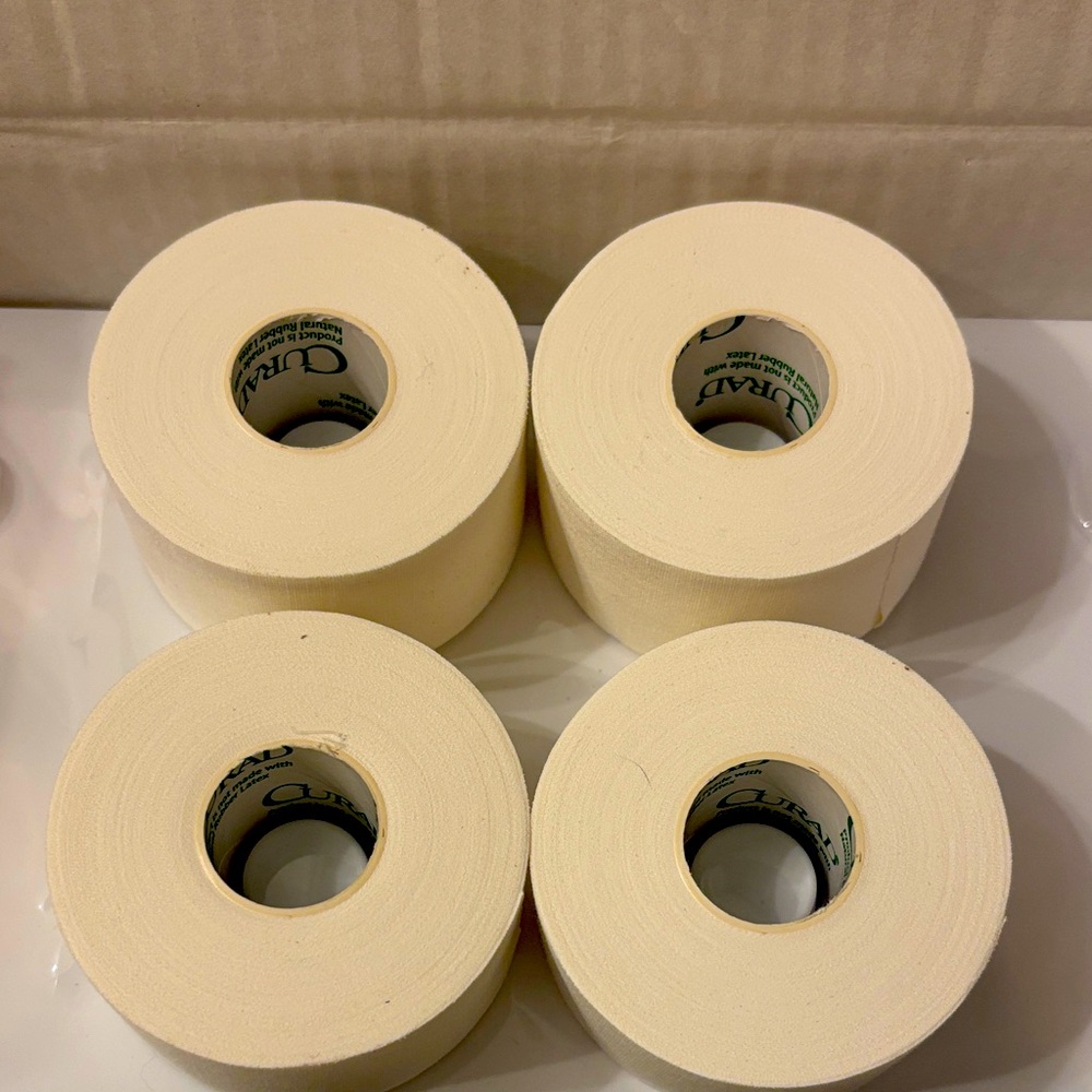 4 Rolls of Medline Curad Athletic Trainer Tape— Each Roll is 1.5” X 15 Yards
